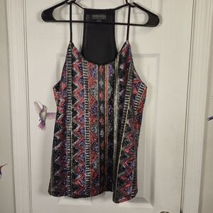 Forever 21+ XL Sequin Tribal Geometric Racerback Tank Boho Festival Glam Y2K Top